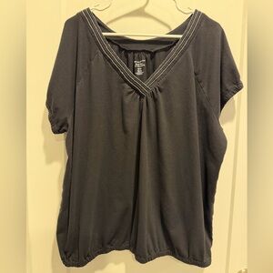 Lane Bryant Black V-Neck Top